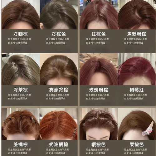 男女生自己染发膏剂2026免漂新色盖黄白发温和不沾头皮可可棕奶茶