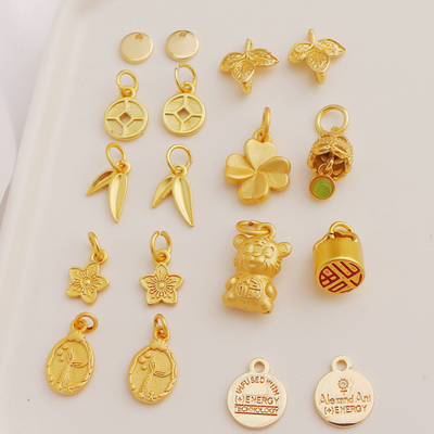 麒麟铜镀金保色哑金磨砂多款吊坠