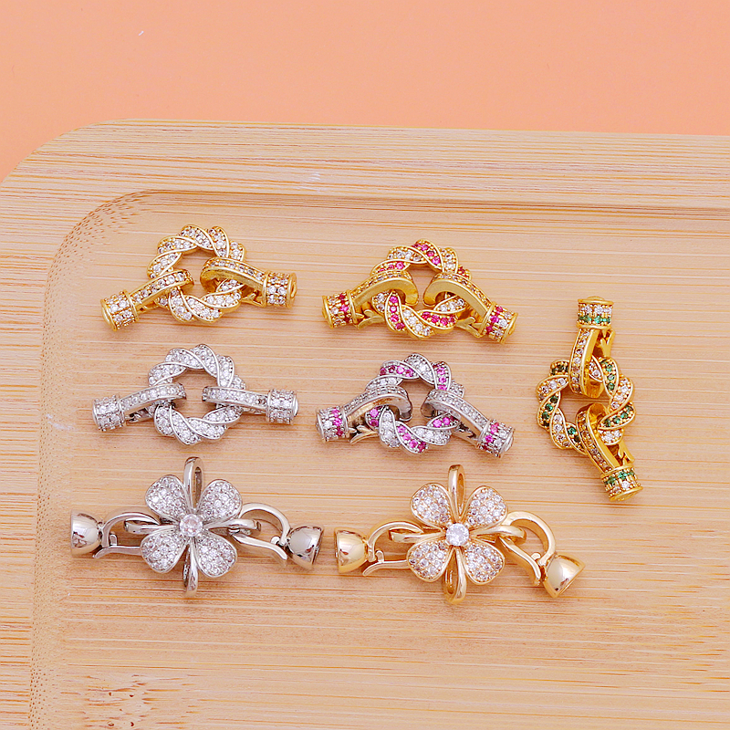 18K包金保色镶嵌锆石连接扣