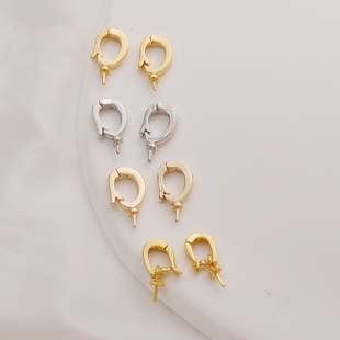 14K/18K/白K包金保色万能挂扣扣头带针瓜子扣项链手链diy手工镀金