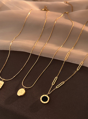 2025新款爆款钛钢项链女轻奢小众气质毛衣链不掉色百搭锁骨链颈链