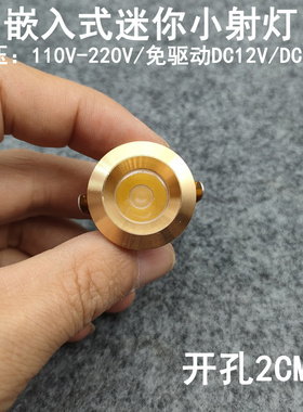220V12V24V超级小迷你led小射灯1W开孔2公分嵌入式酒柜展柜牛眼灯