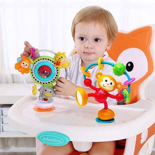 正品infantino美国婴蒂诺宝宝喂饭逗娃神器触感旋转吸盘玩具