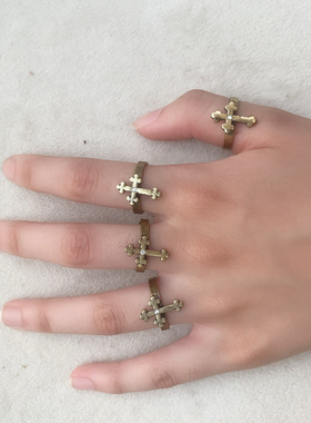 复古做旧十字架戒指个性简约酷酷款s59（现货）