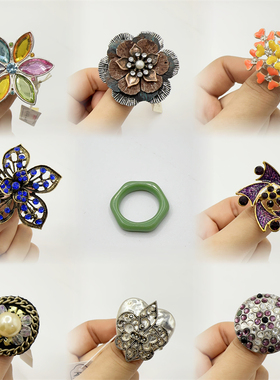 其他女合金欧美夸张花朵戒指