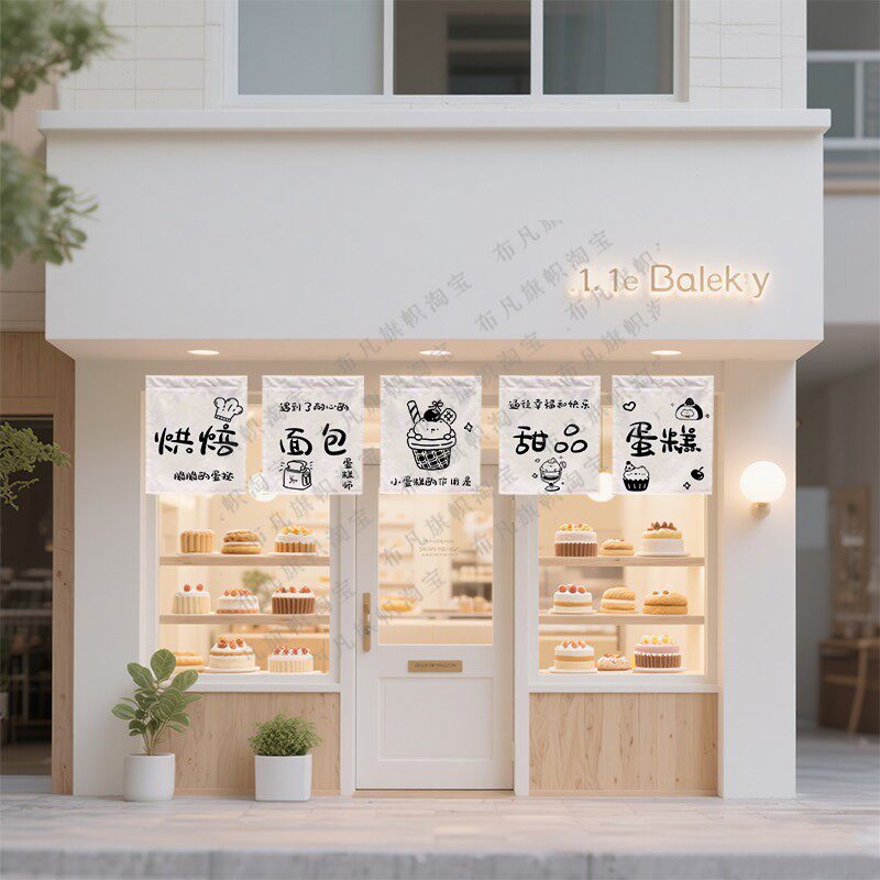 蛋糕店门头装饰简约现代定制