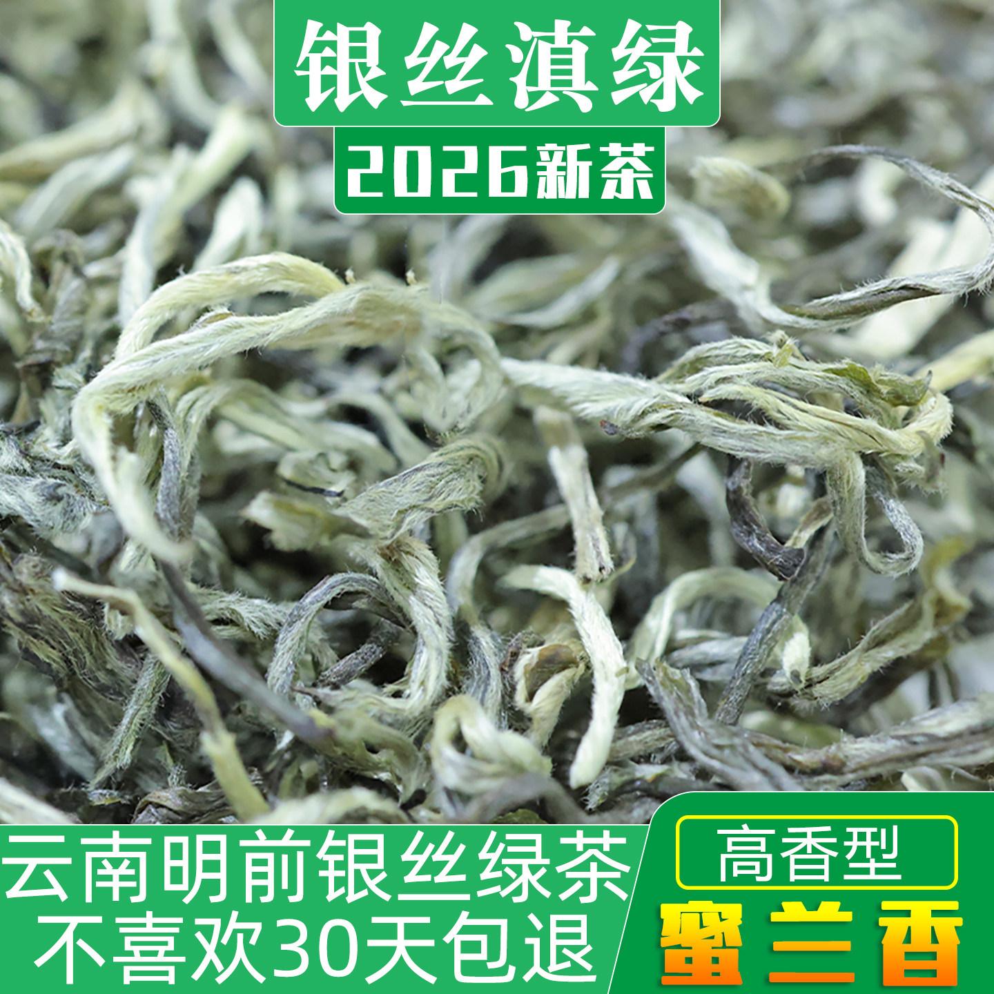 云南滇绿茶2026新茶明前银丝浓香型高山炒青大叶散装茶自己喝250g