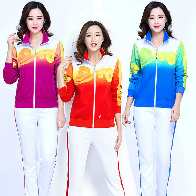 春秋运动服套装祥云佳木斯广场舞服团队运动服比赛服柔力球服装
