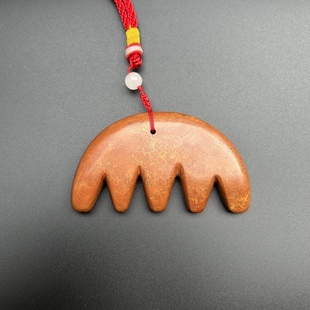 正品天然泗水砭石刮痧板泗水砭石大号五齿梳按摩梳刮痧梳子