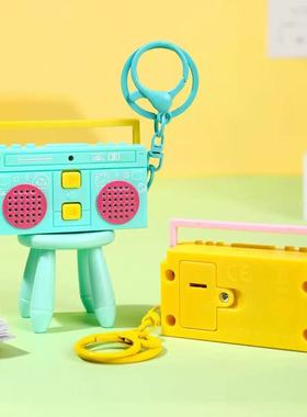 迷你创意卡通录音机趣味音乐盒高颜值益智解压收音机可播放音乐曲