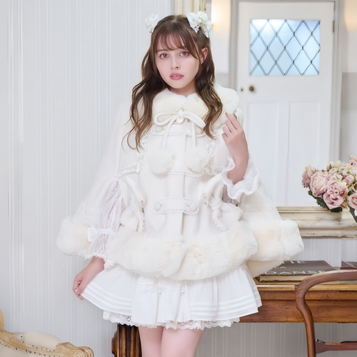 【全款预约】Liz Lisa 斗篷毛领大衣 451-7403-0