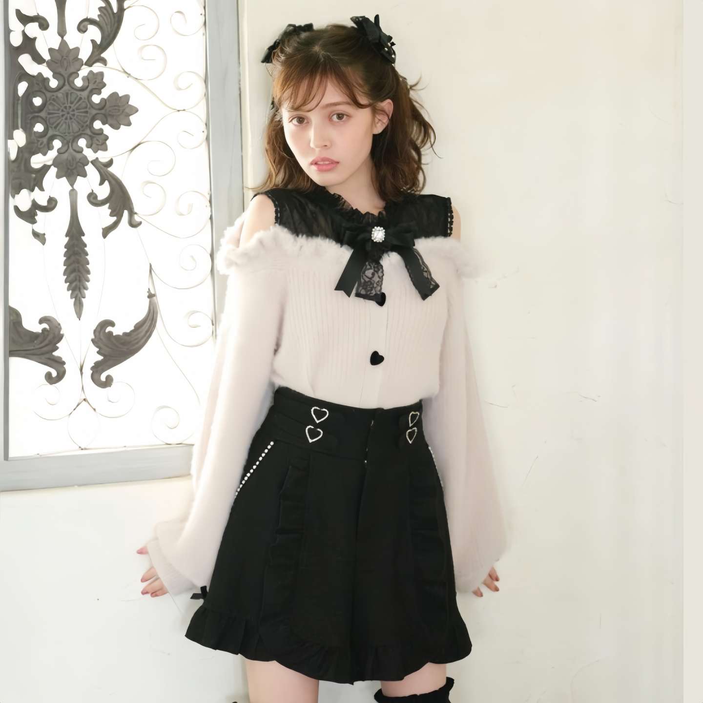 【全款预约】Liz Lisa 层叠风格露肩针织衫 731-3206-0