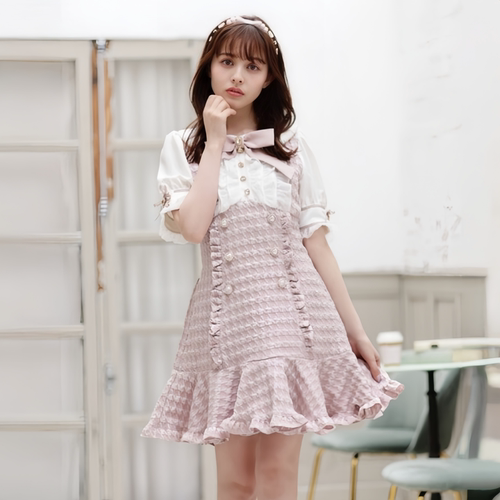 【全款预约】Liz Lisa 千鸟格提花连衣裙 232-6012-0
