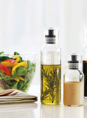 【旗舰店】HARIO耐热玻璃调味瓶带刻度油醋酱油瓶厨房收纳神器DBS