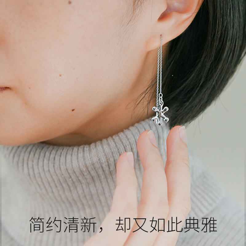 【旗舰店】HARIO雪域浮光系列手工玻璃女性耳钉耳夹饰品女友礼物