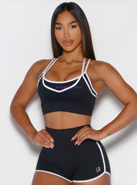 软糯舒适Bombshell 运动瑜伽健身美背显臀透气撞色短裤聚拢文胸套