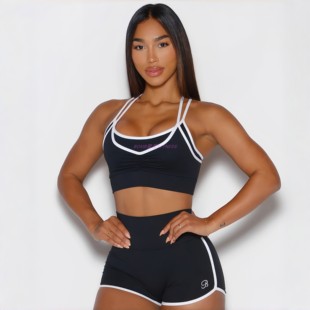 软糯舒适Bombshell 运动瑜伽健身美背显臀透气撞色短裤聚拢文胸套