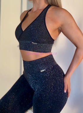 闪耀全场 蜜见BOMBSHELL纯色高弹个性针织性感高腰紧身蜜桃健身裤