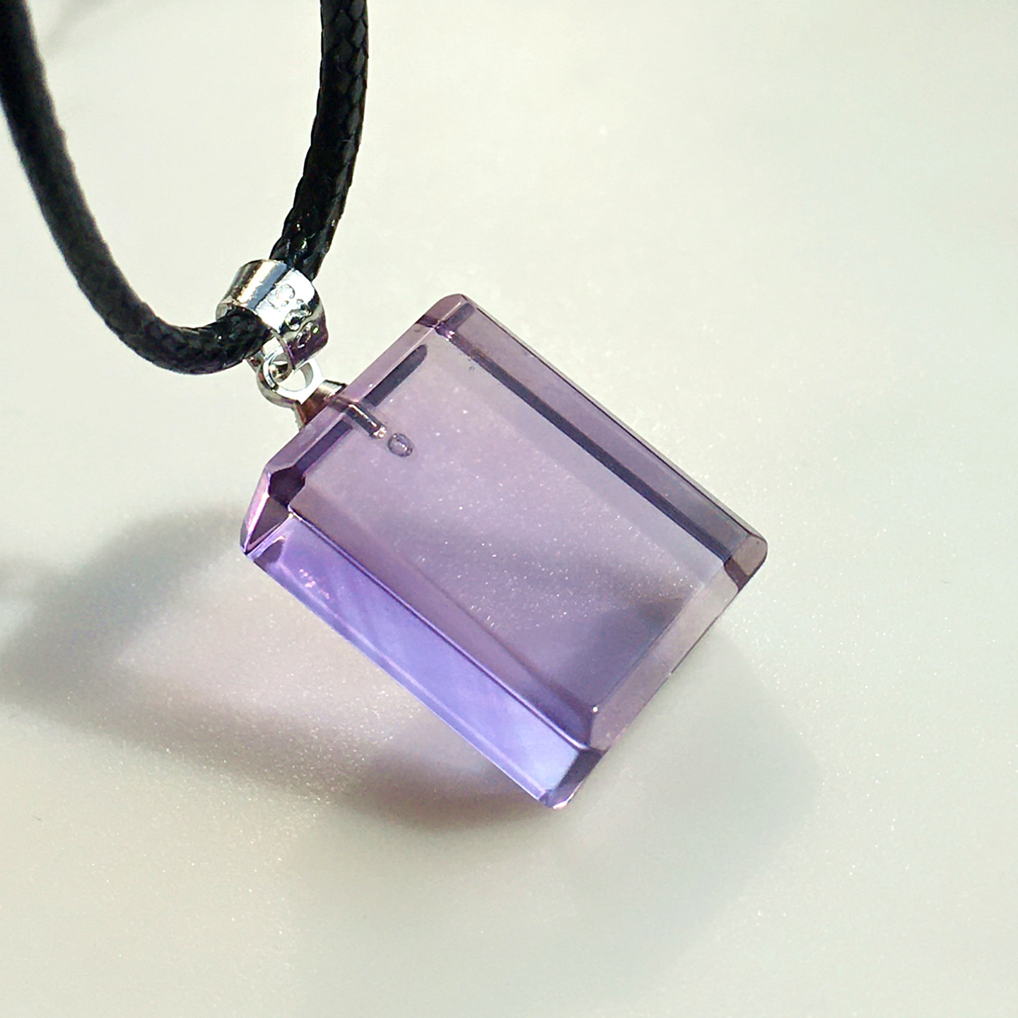 纯天然紫水晶平安无事牌吊坠