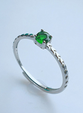 女s925银透辉石戒指简约小众轻奢