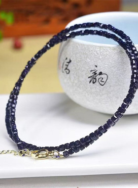 蓝砂石锁骨链女百搭礼物极细款