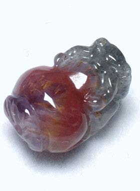 捡漏天然极光Auralite23貔貅吊坠彩虹极光水晶挂件紫钛晶貔貅配饰