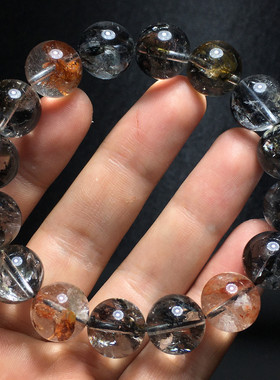 天然彩闪灵钻手链金鱼胶花