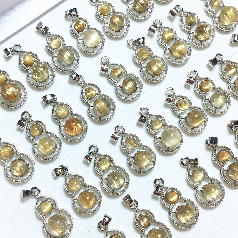 捡漏吊坠挂件钛金发晶葫芦礼物