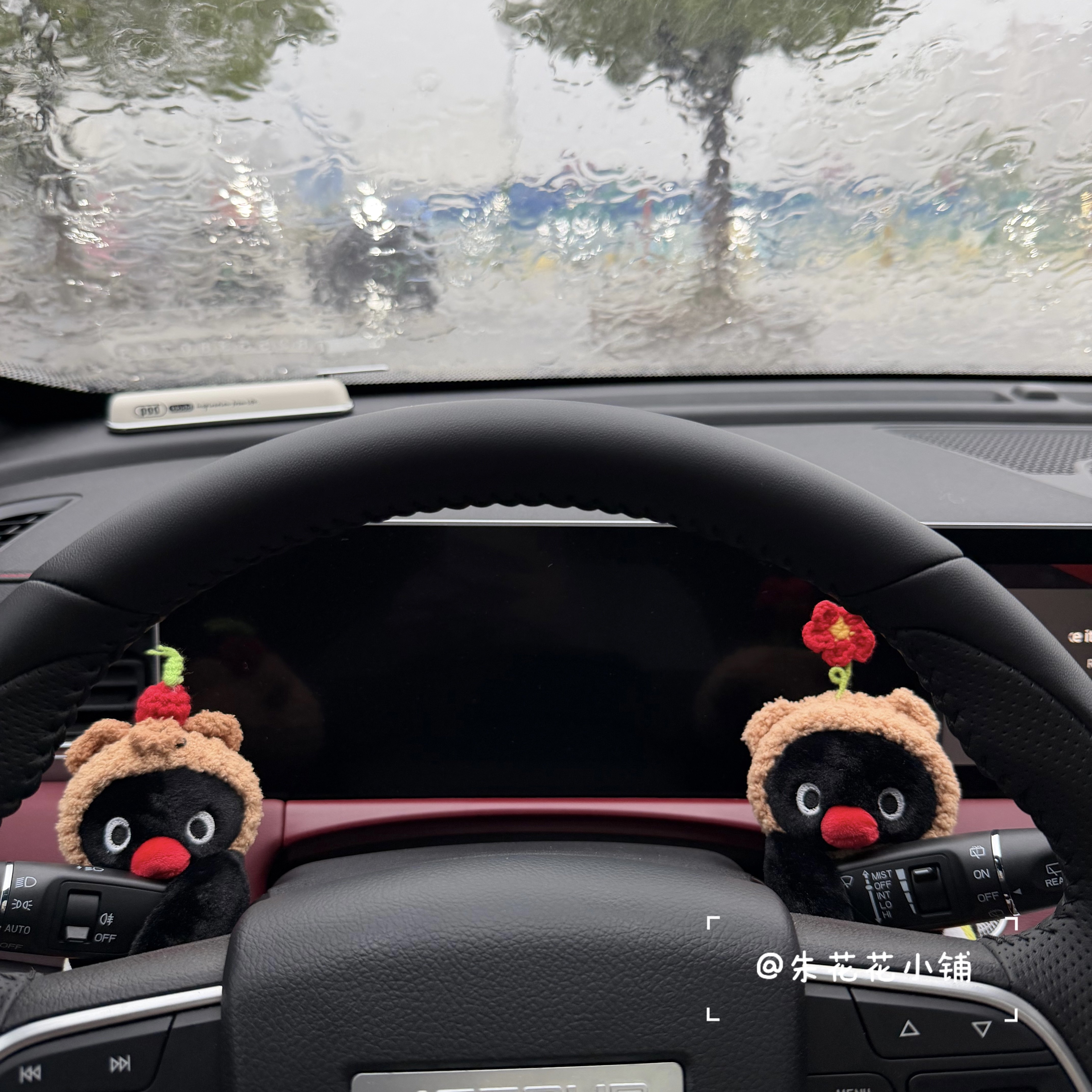 正版企鹅家族pingu车载怀挡装饰档把摆件雨刮器装饰公仔毛绒玩偶