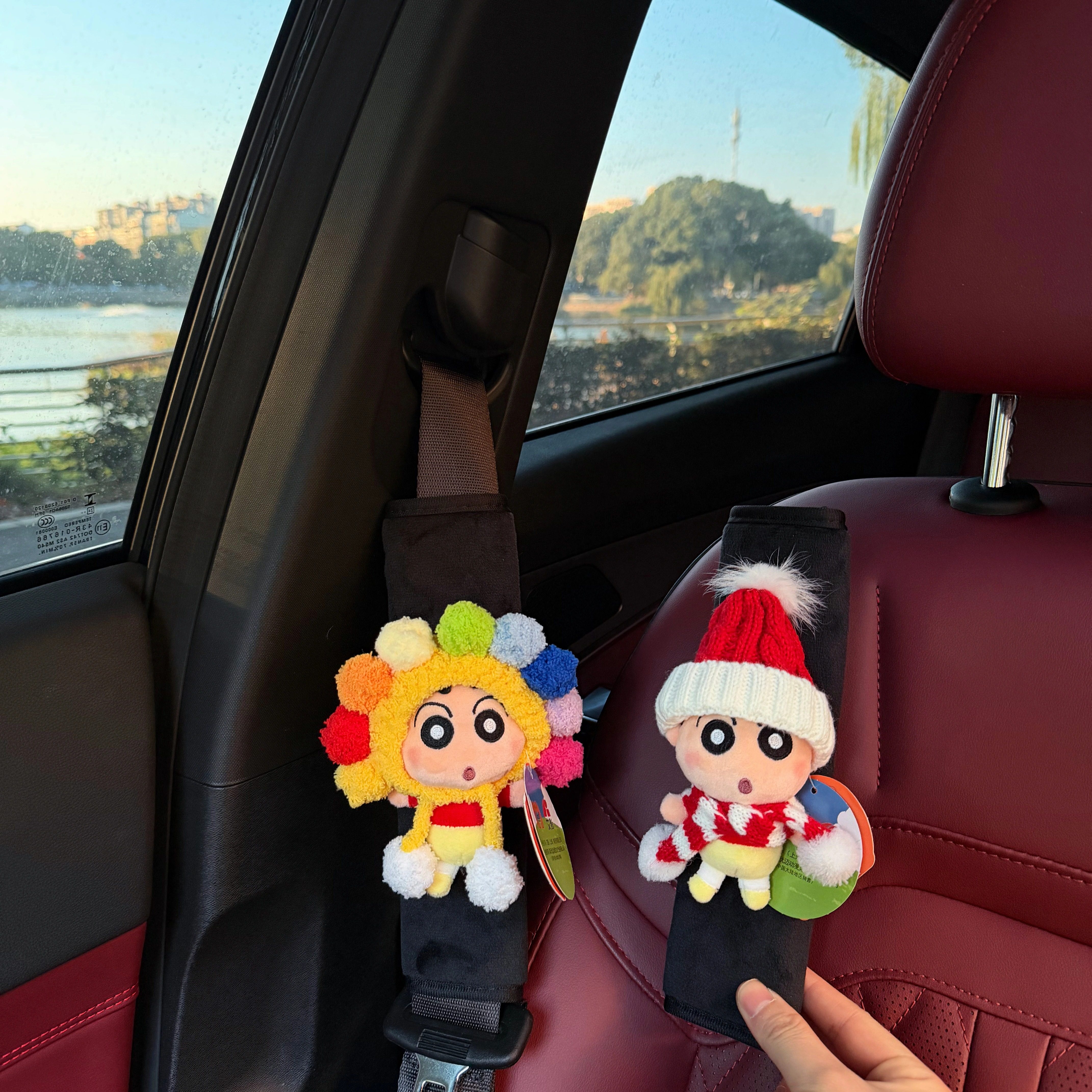 圣诞蜡笔小新汽车护肩带保护套可爱公仔玩偶生日送闺蜜礼物头套女,汽车用品/电子/清洗/改装,手刹套/档把套/套饰套装,淘宝优惠券,粉丝福利购,淘宝优惠卷