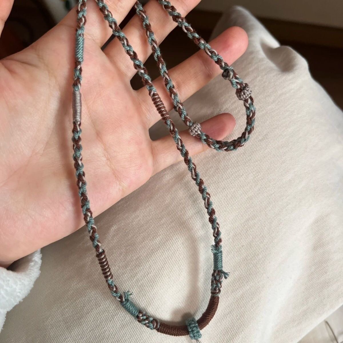 手工编织手搓棉老蜜蜡项链绳唐卡平安扣挂绳吊坠挂绳锁骨佛牌挂绳