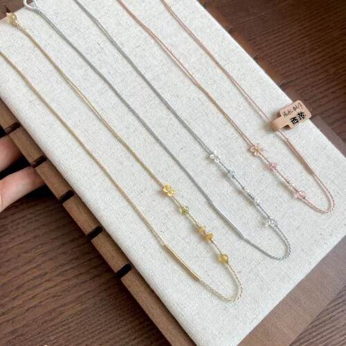 手工编织锁骨简约编绳项链挂绳
