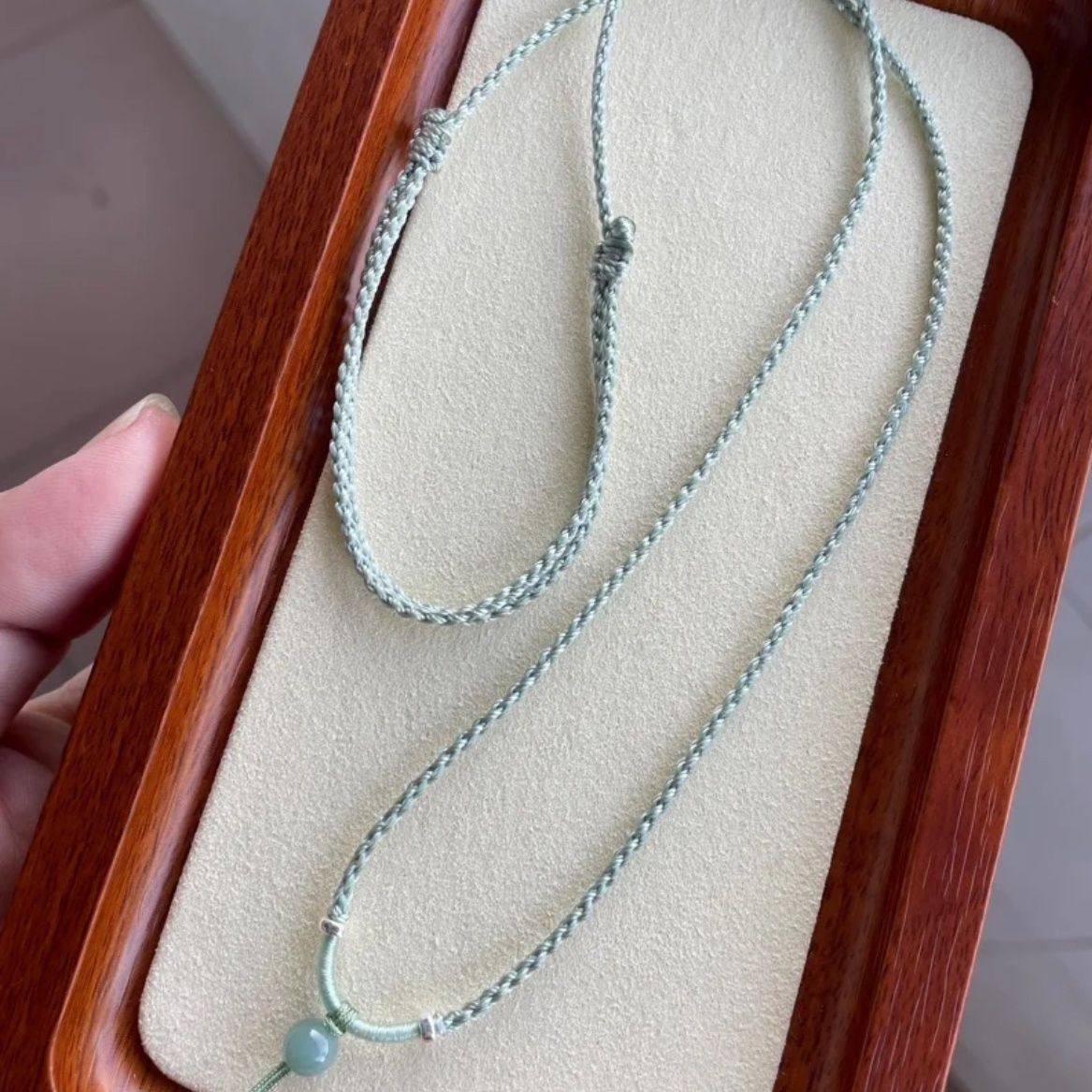 手工编织高档吊坠锁骨项链翡翠黄金绳子挂绳和田玉平安调节极细,饰品/流行首饰/时尚饰品新,绳,淘宝优惠券,粉丝福利购,淘宝优惠卷