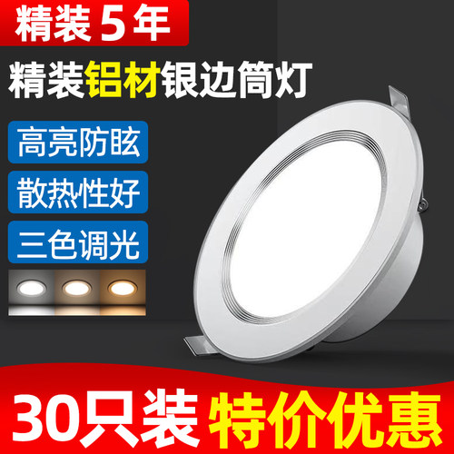 LED嵌入式筒灯三色变光30个