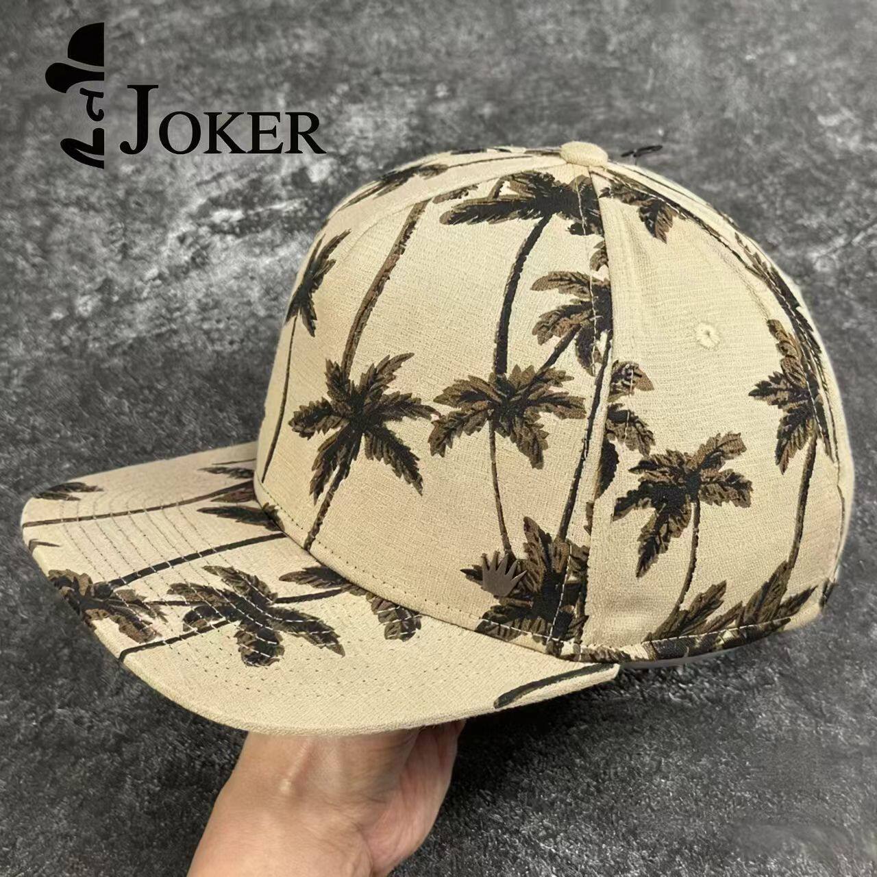 Joker严选 No Bad Ideas卡其色椰子树迷彩花色硬顶略微弯沿棒球帽