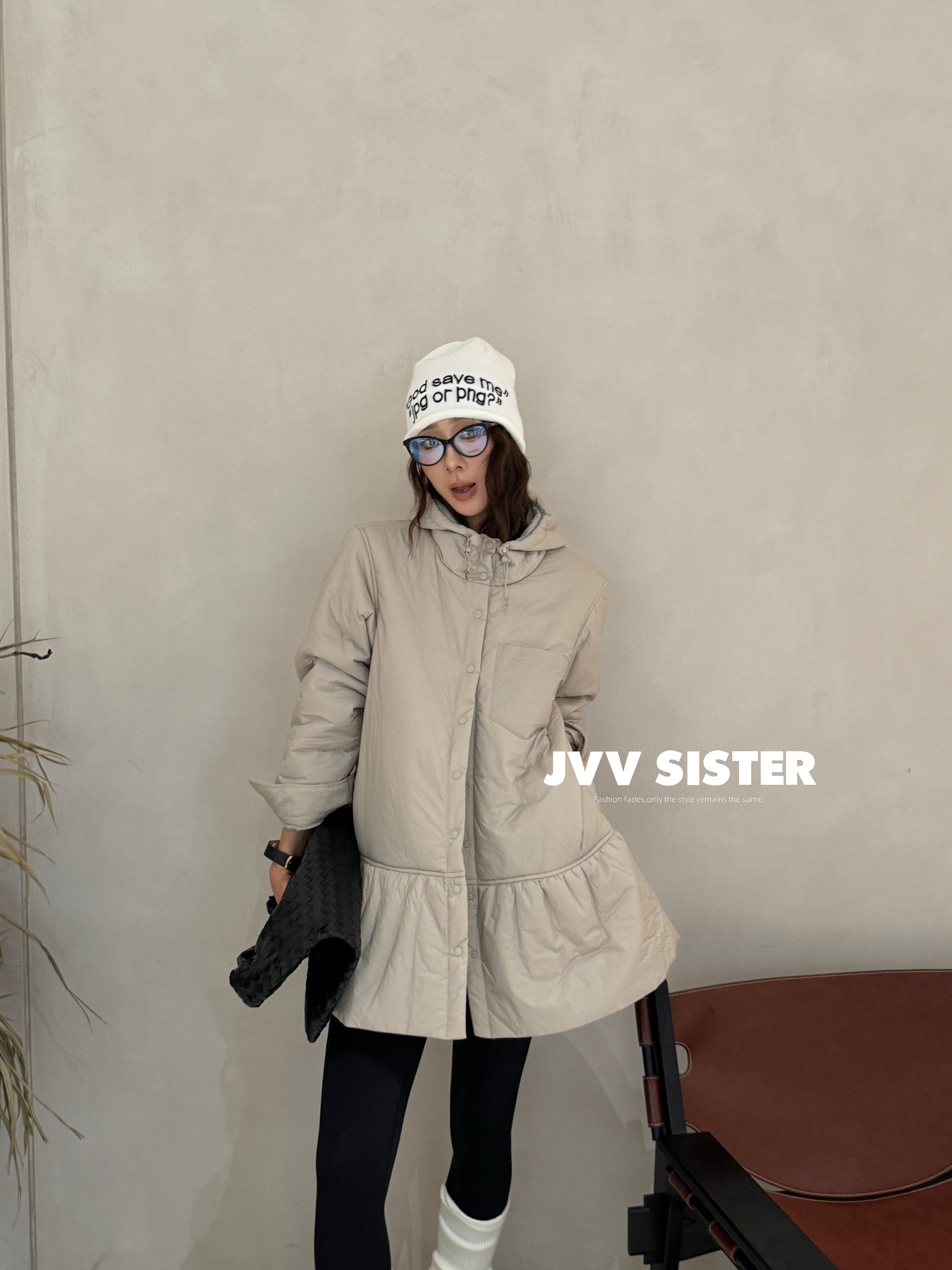 JVV时尚百搭宽松休闲连帽棉服外套女2026秋冬新款外套73007