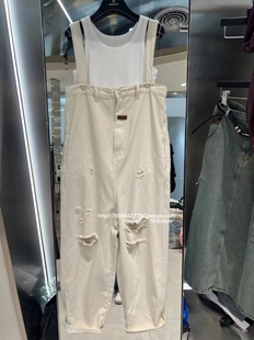 欧货bobo1972秋季 韩版 新款 女港风减龄大码 阔腿显瘦牛仔背带裤 特价