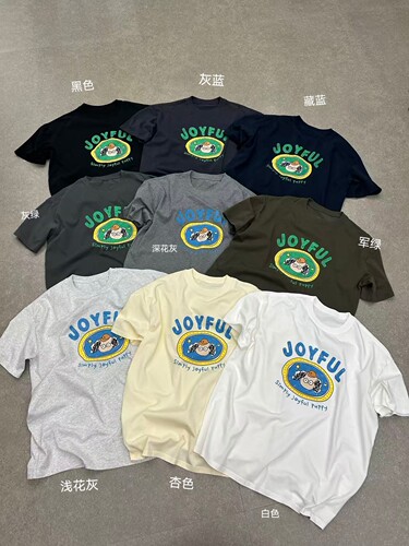 Bobo1972夏季新款卡通印花短袖T恤女宽松显瘦百搭休闲上衣打底衫