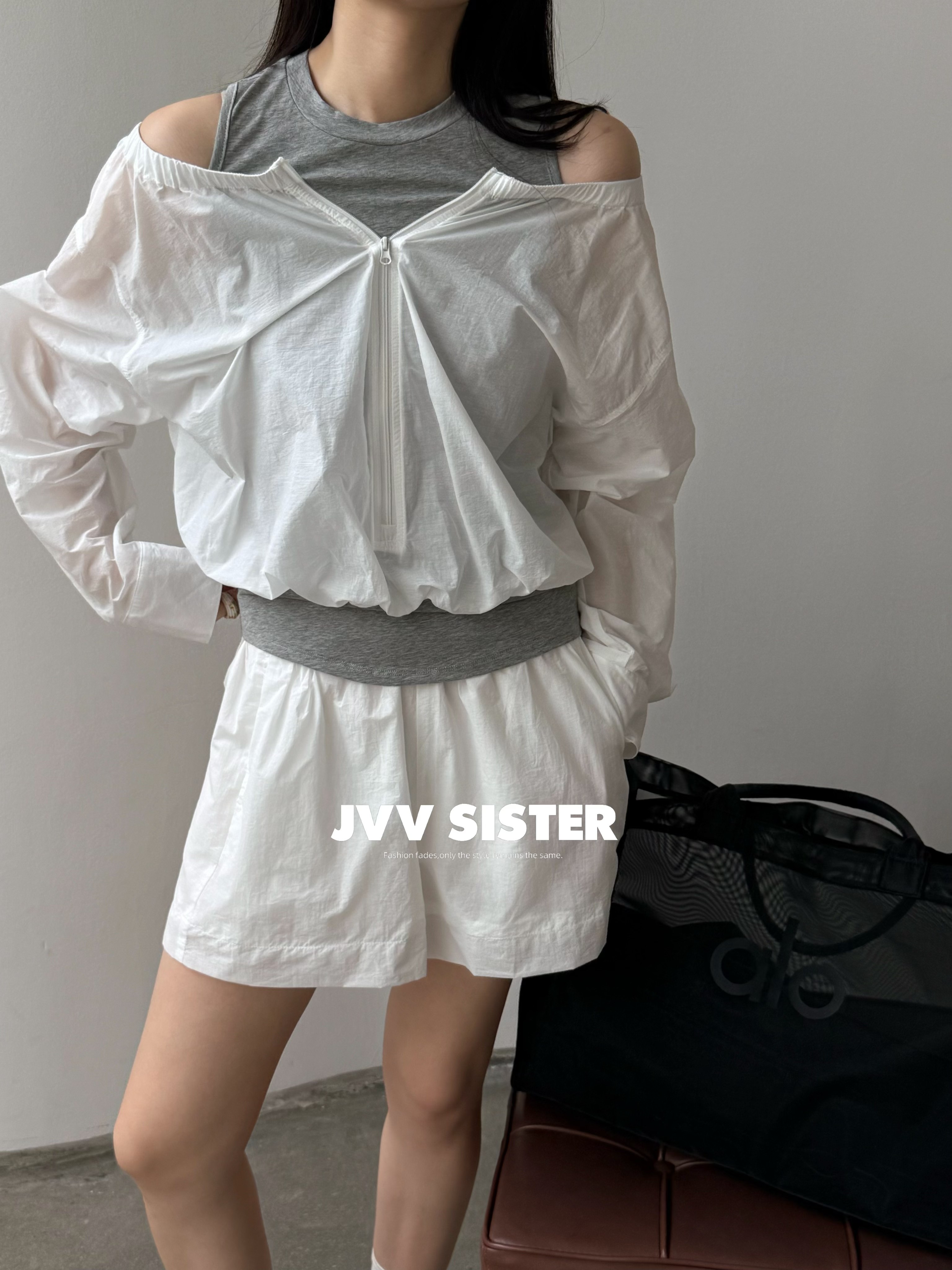 JVVSISTER夏季新款韩版宽松显瘦百搭T恤女休闲上衣+裤子套装72562