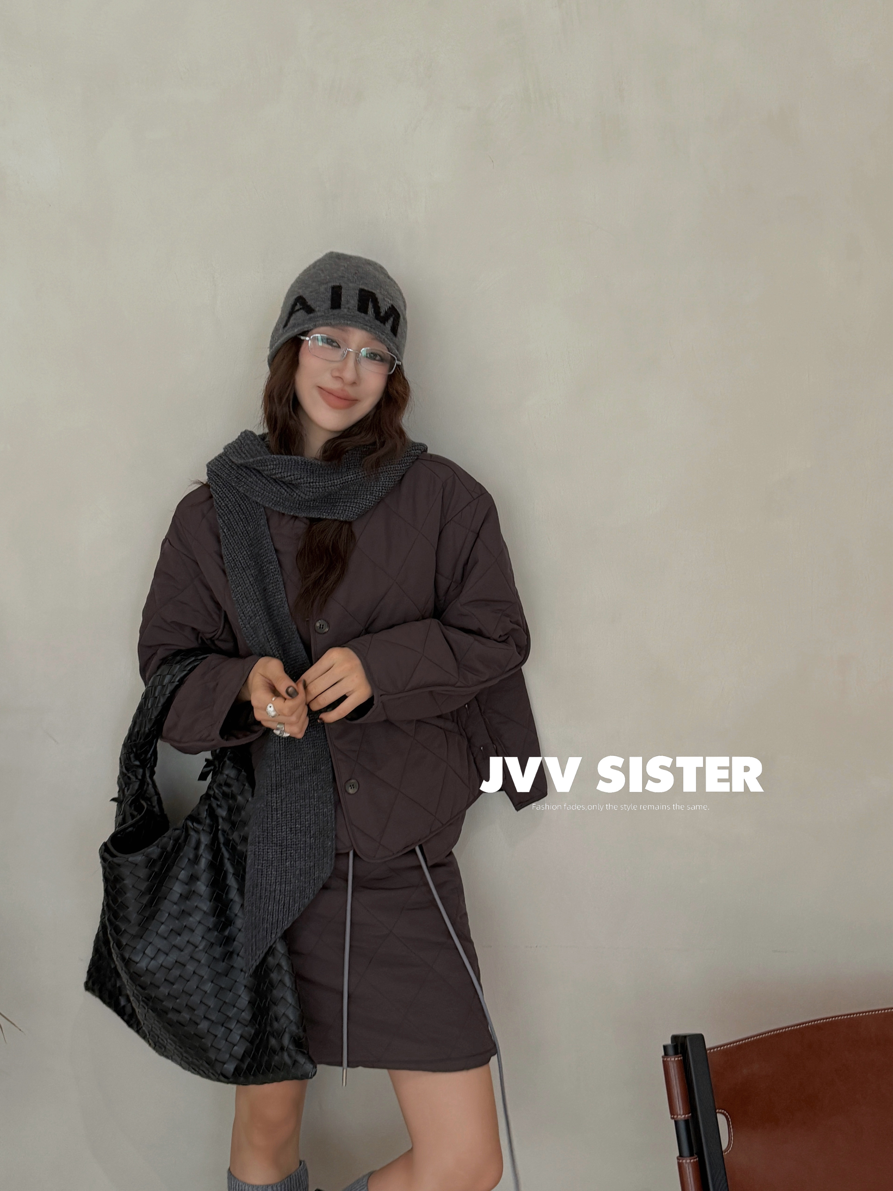 JVV时尚百搭宽松休闲连帽羽棉服套装女2026秋冬新款外套91377