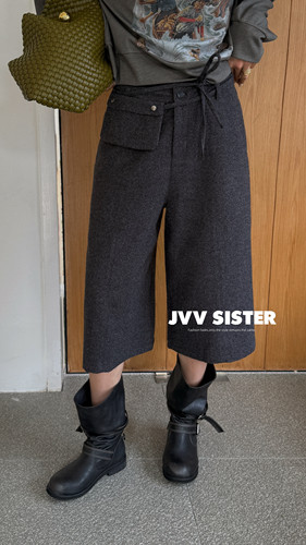 Jvv美式复古宽松休闲百搭裤子女2026秋冬新款91362