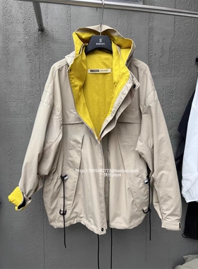 欧货bobo1972冲锋衣女春季新款连帽运动防风夹克户外风衣外套