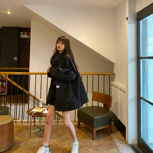 0boymissgirl韩版宽松夹克风衣