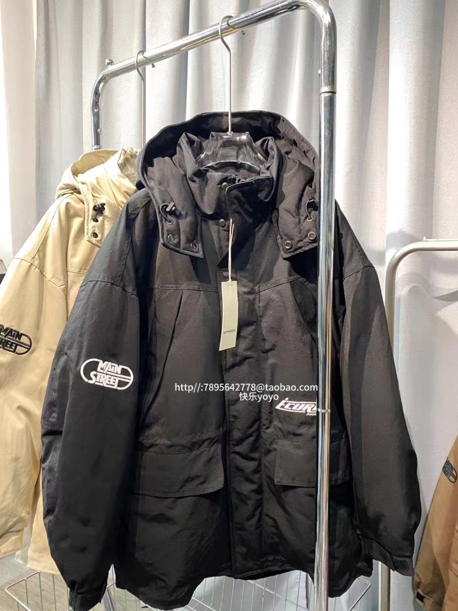 欧货boymissgirl冬装宽松连帽工装羽绒服冲锋衣新品刺绣韩版