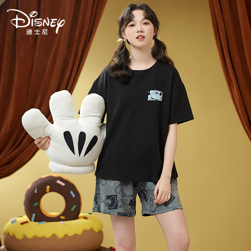 Disney/迪士尼新款套头短袖短裤睡衣可爱舒适休闲家居服套装0003