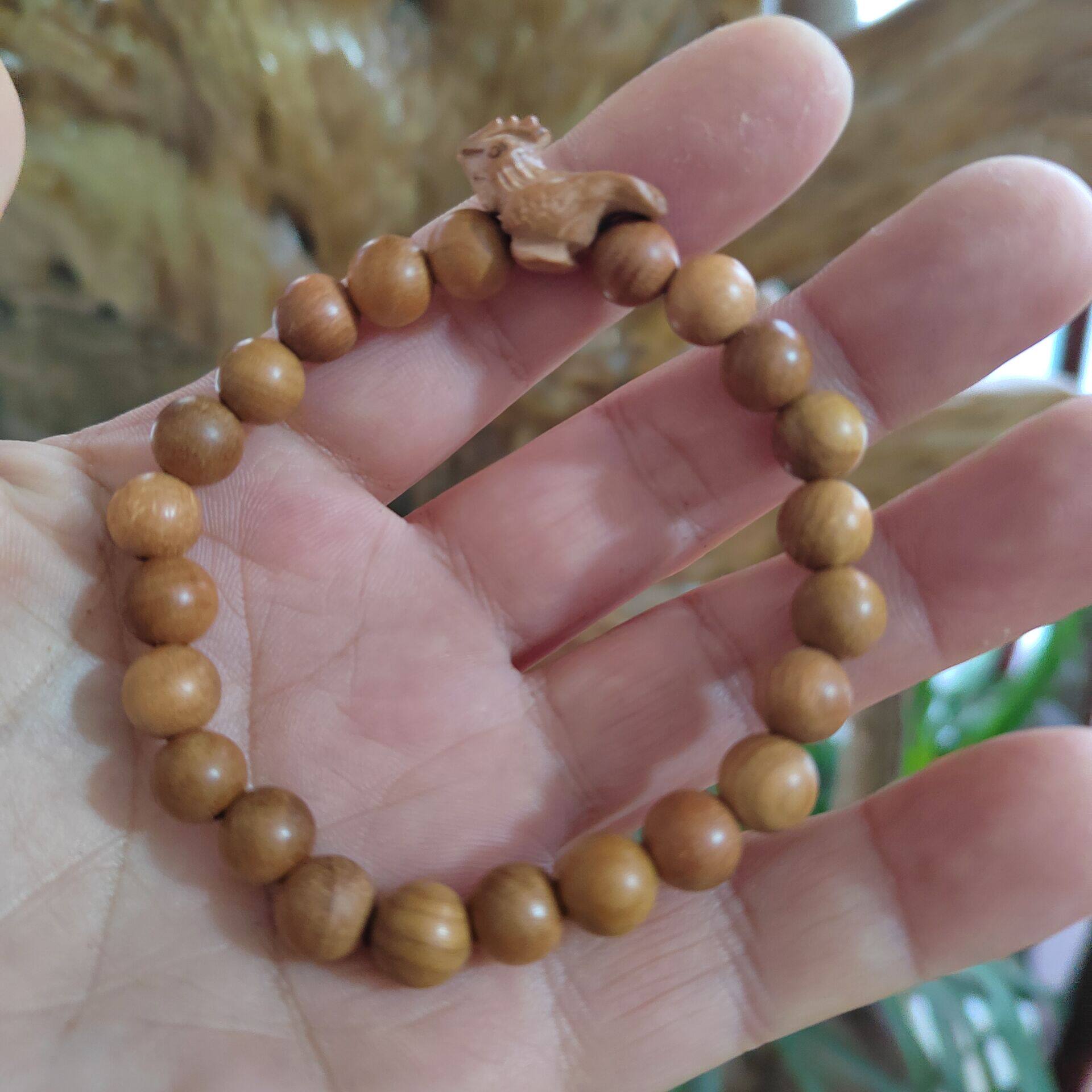 纯桃木十二生肖手串手链正宗无漆原木属相雕刻鼠牛虎兔龙蛇马羊猴
