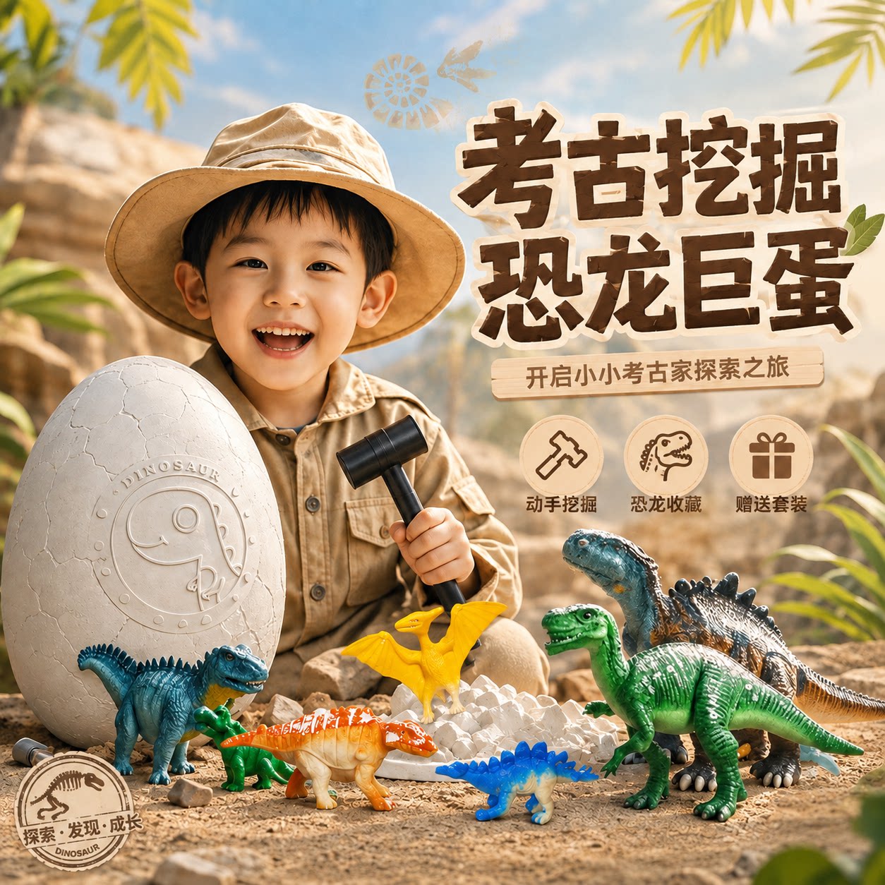 【今日特价】儿童考古挖掘恐龙蛋