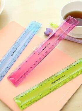 得力6208彩色学生文具创意直尺软尺可弯曲20CM直尺通用尺子