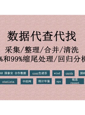 数据代查/数据代找/cnrd数据库/国泰安数据库/清洗/合并/缩尾处理