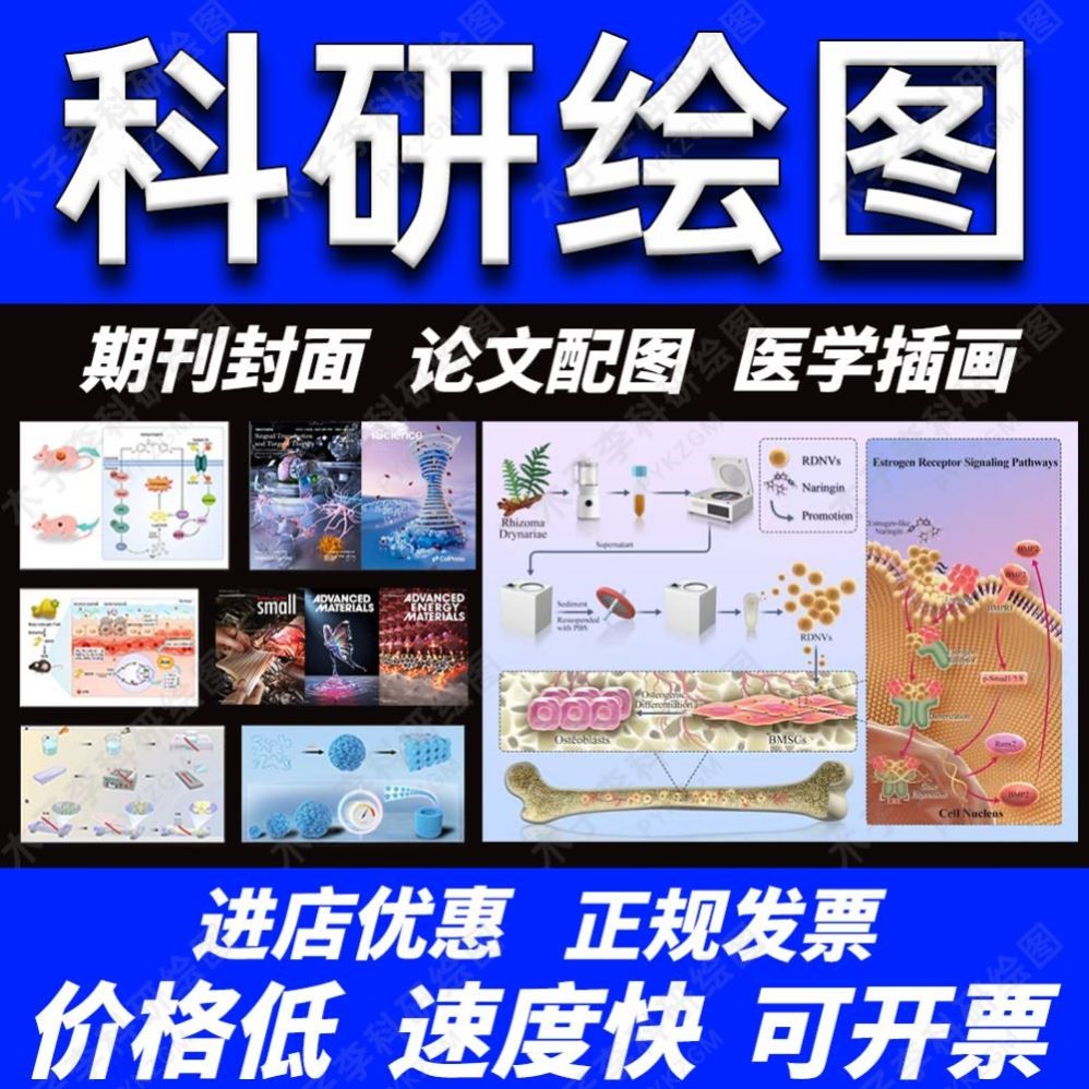 科研绘图/代画作图sci医学插图画图机制图origin图形摘要封面美化图片